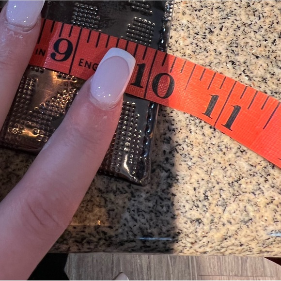 Michael Kors Metallic Gunmetal Clutch Wristlet Purse - Picture 6 of 7